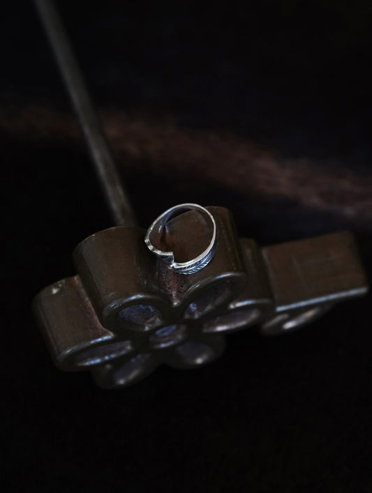 Abalone Inlay Feather Ring - Sz 12.5