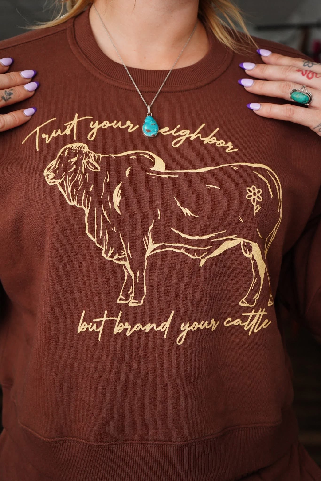 Brand Your Cattle Fleece Sweatshirt & Short Set