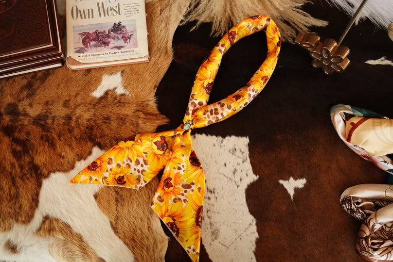 Sunflowers on Cheetah Wild Rag