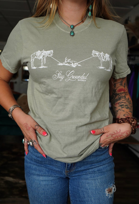 Stay Grounded Sage Green Comfort Colors T-Shirt