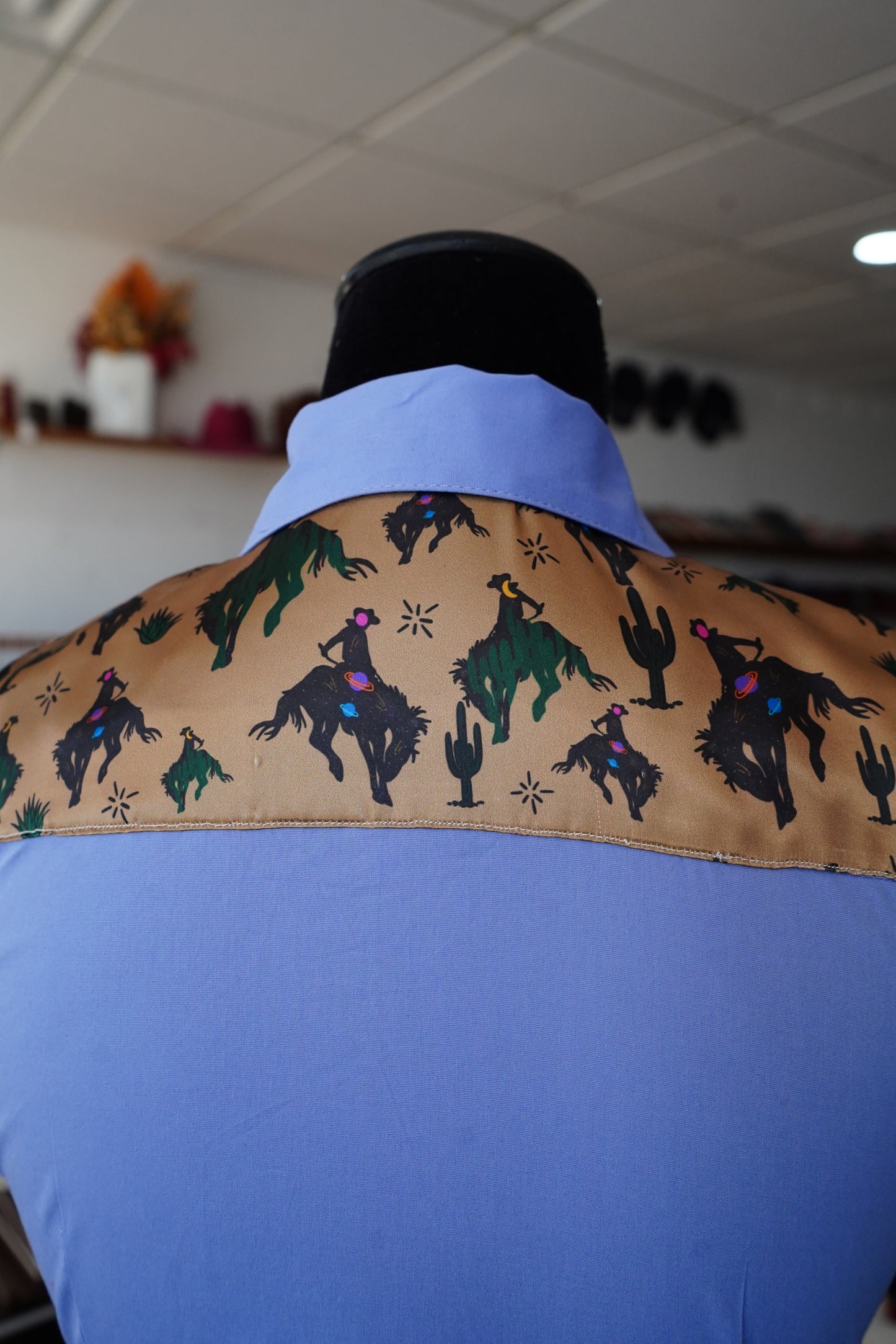 S - Space Cowboy on Lilac Cotton Button Down