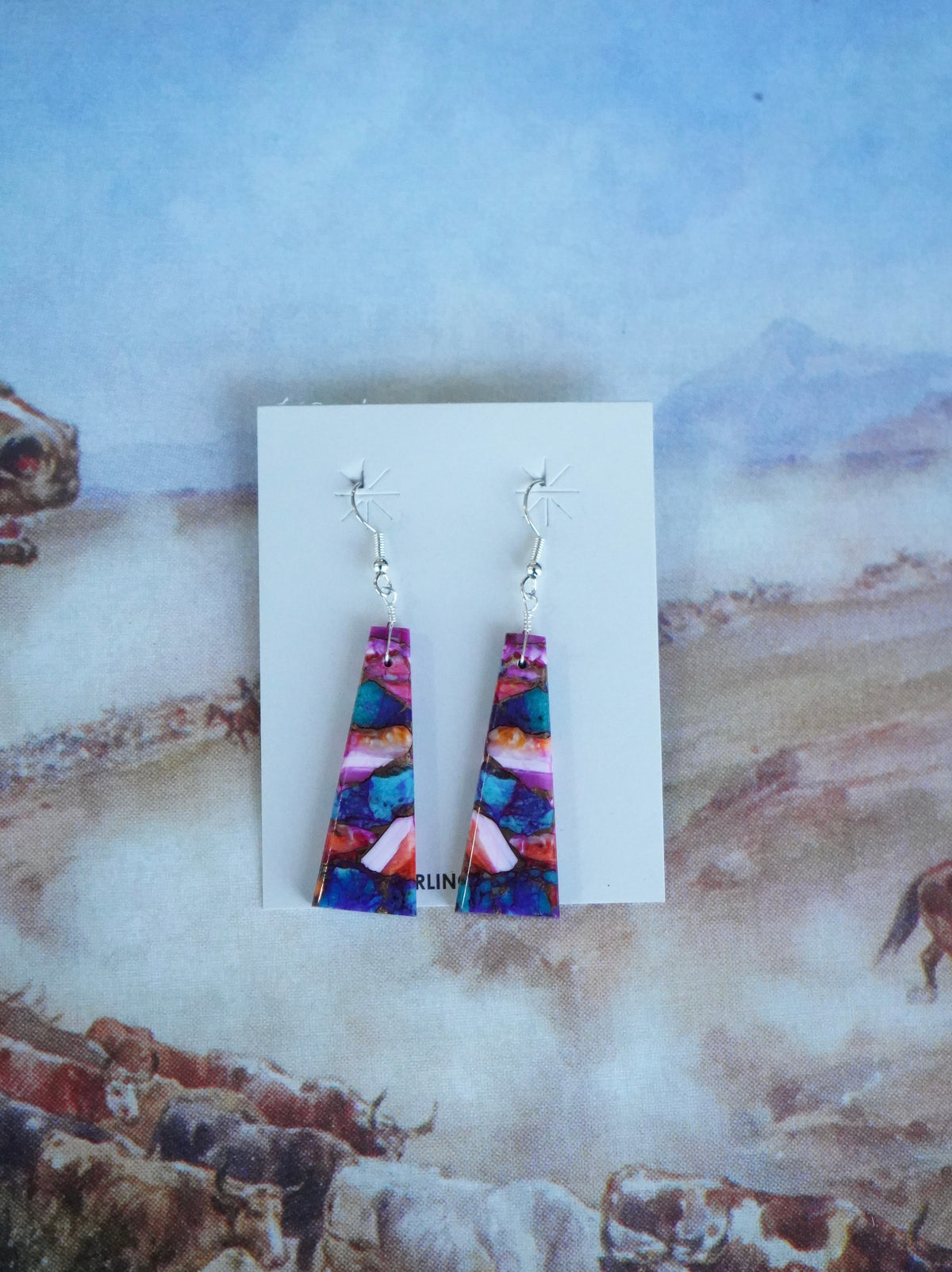 Jameson Pete Turquoise Slab Fish Hook Earrings