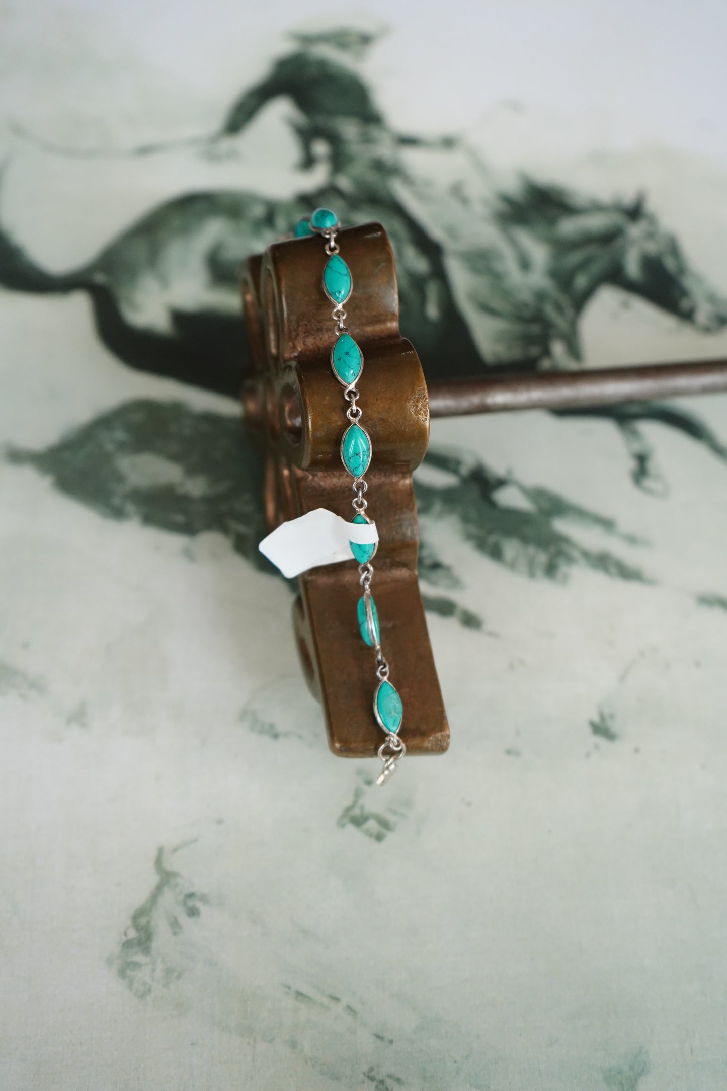 Oval Turquoise Clasp Bracelet