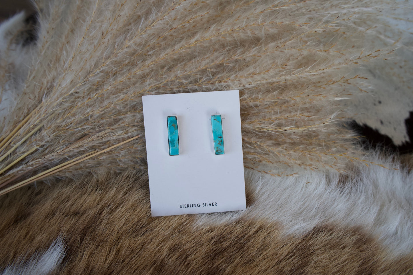 Turquoise Bar Post Earrings