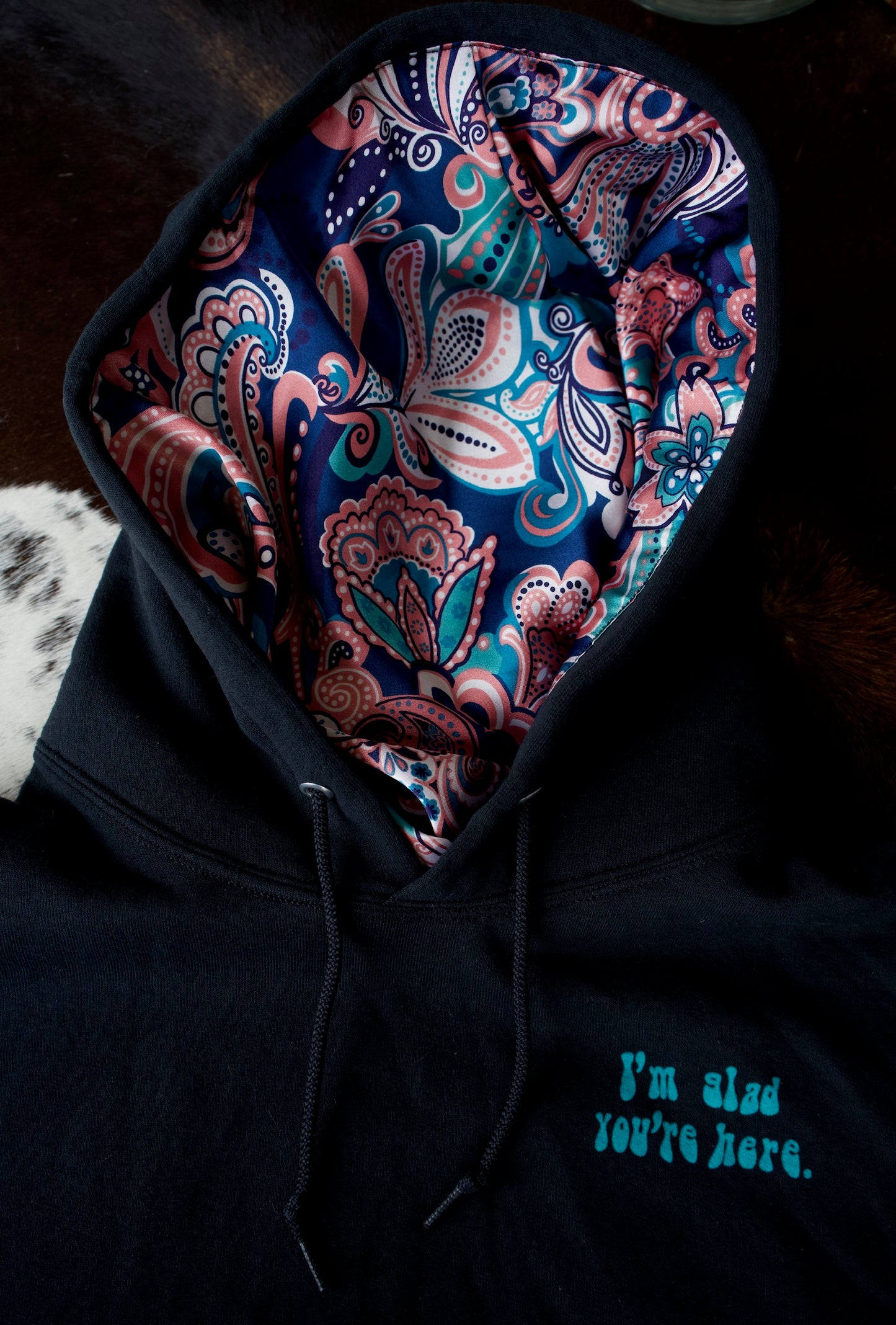 Glad You’re Here Satin Lined Hoodies