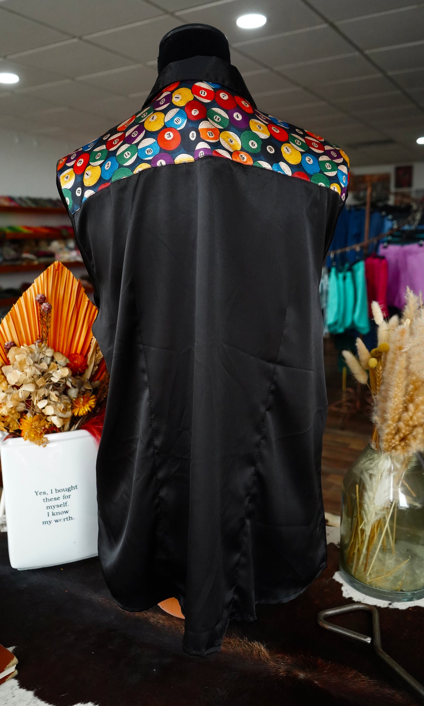 3XL - Billiard Balls on Black Button Down