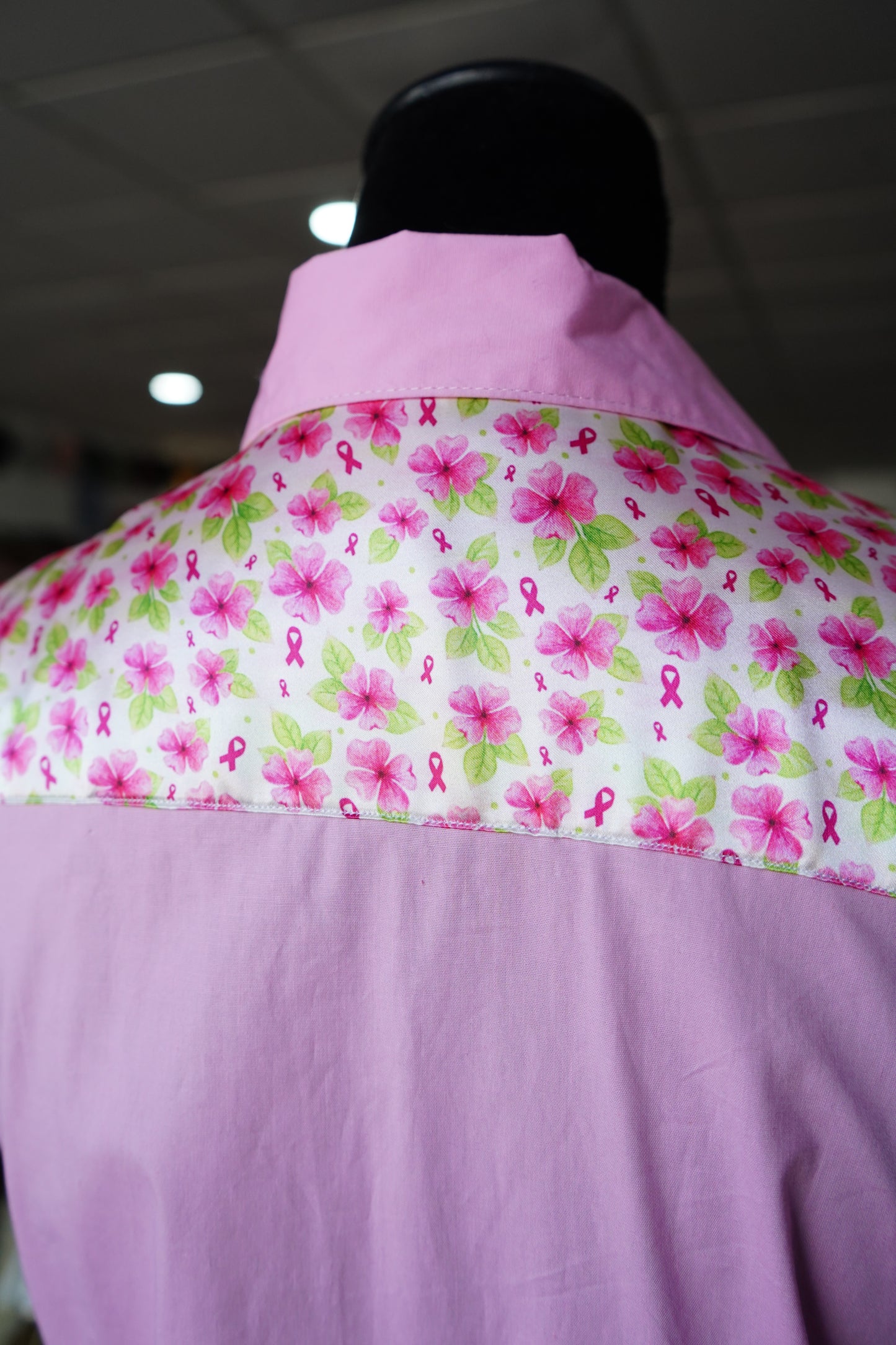 L - Dainty Tough Enough on Light Pink Cotton Button Down