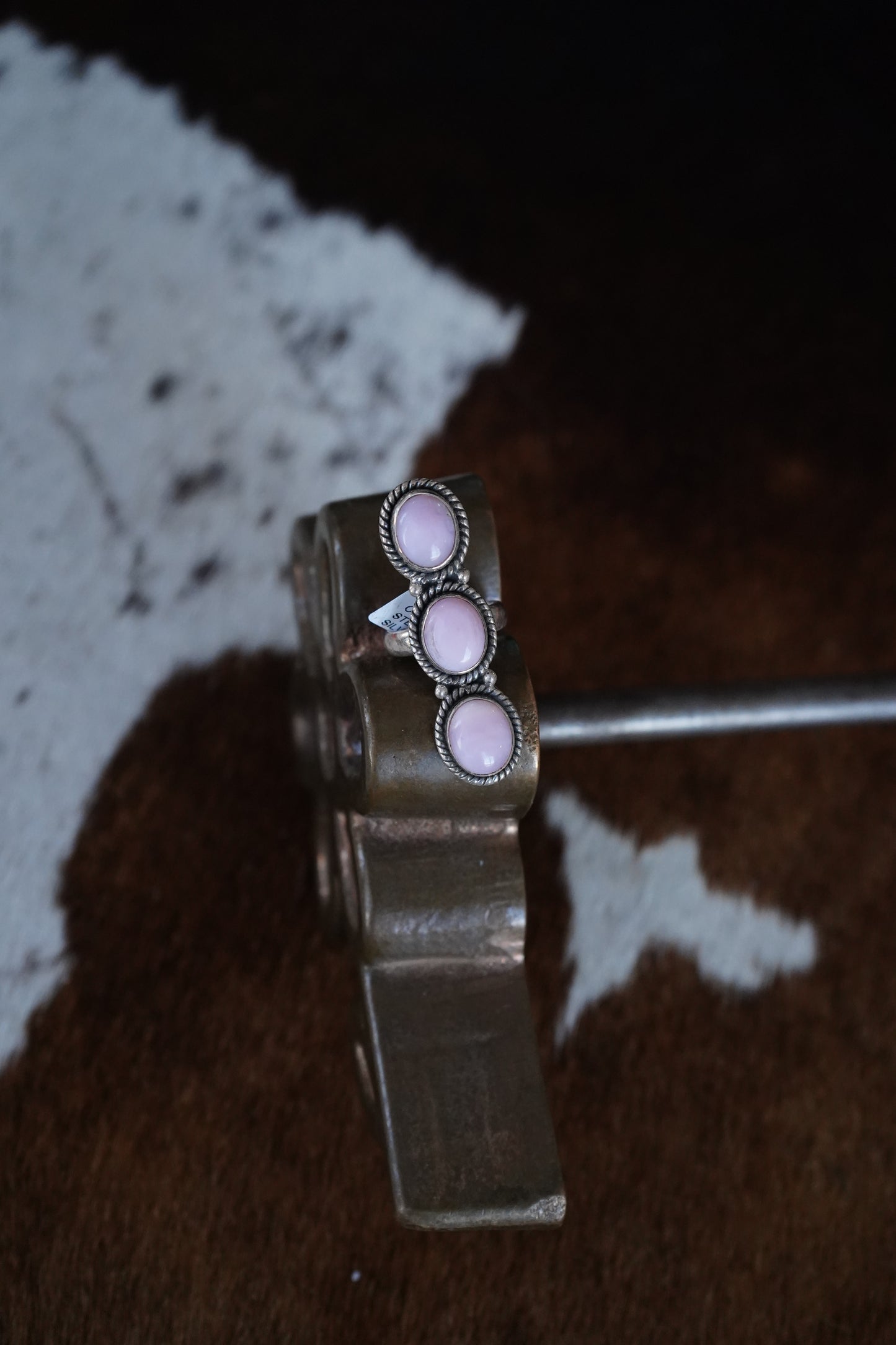3 Stone Pink Opal Ring - Sz 6