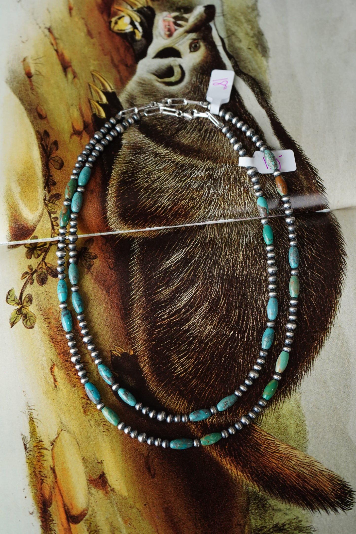 Navajo Pearl w/ Turquoise Beads Necklace