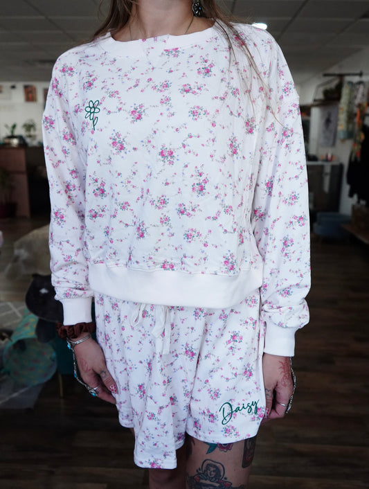 Daisy Branded Pink Floral Skort Set