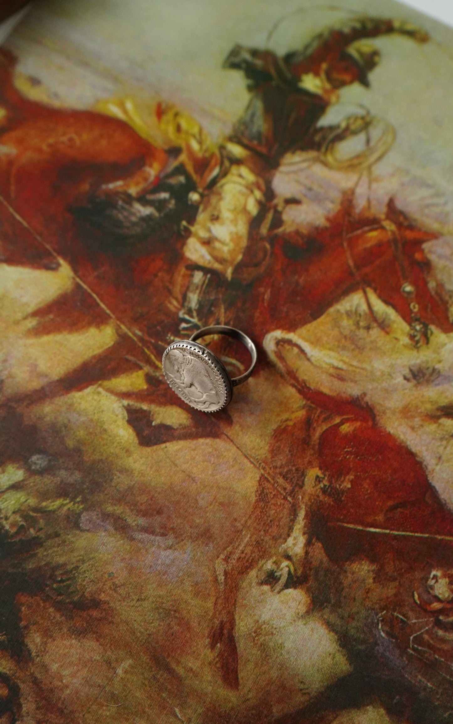 Sterling Silver Buffalo Nickel Ring - Sz 7