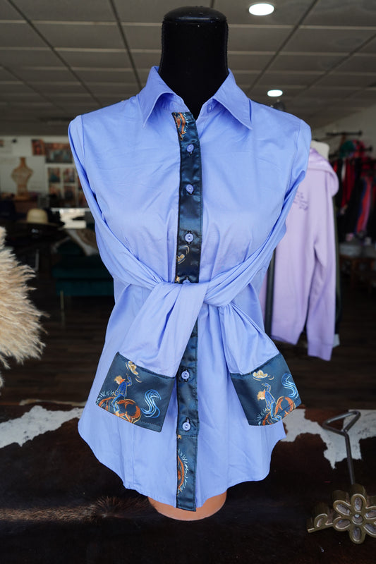 L - Lilac Cotton w/ Smokey Buckers Button Down