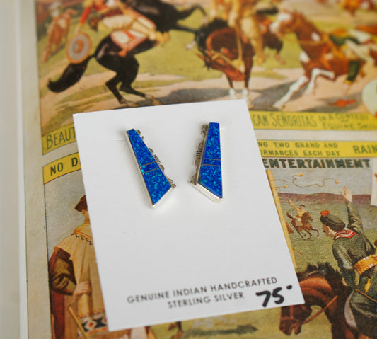 Steve Francisco Blue Opal Stud Earrings