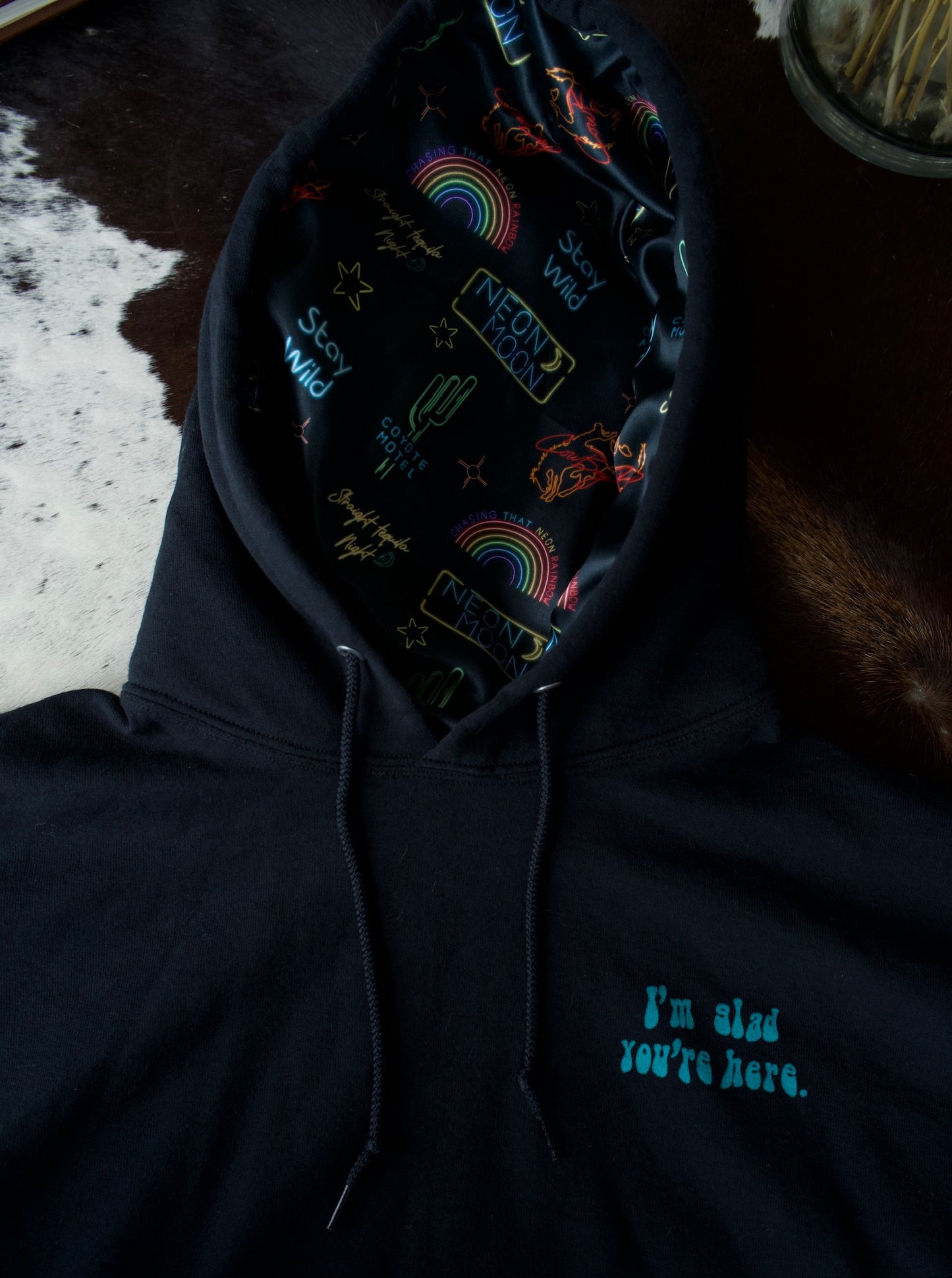 Glad You’re Here Satin Lined Hoodies