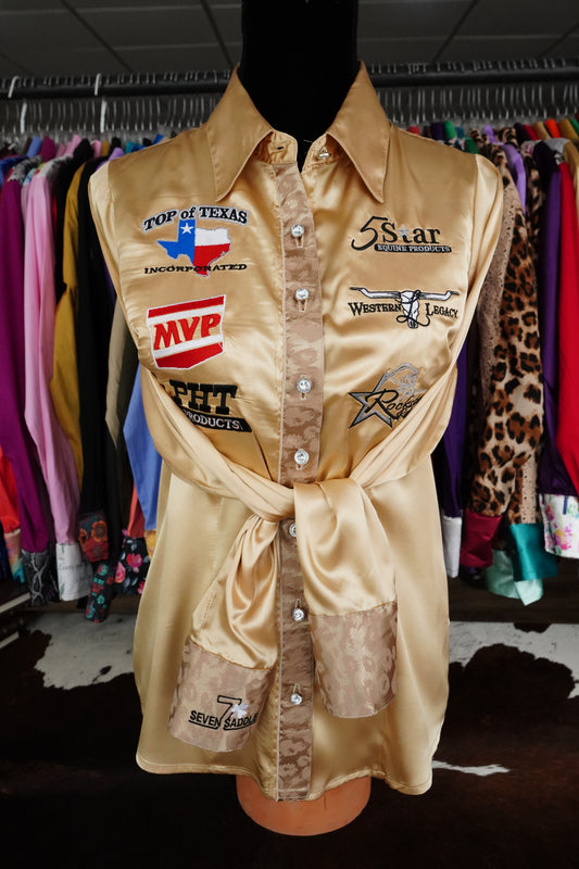 PRELOVED - Sponsored Rider Embroidered Button Downs