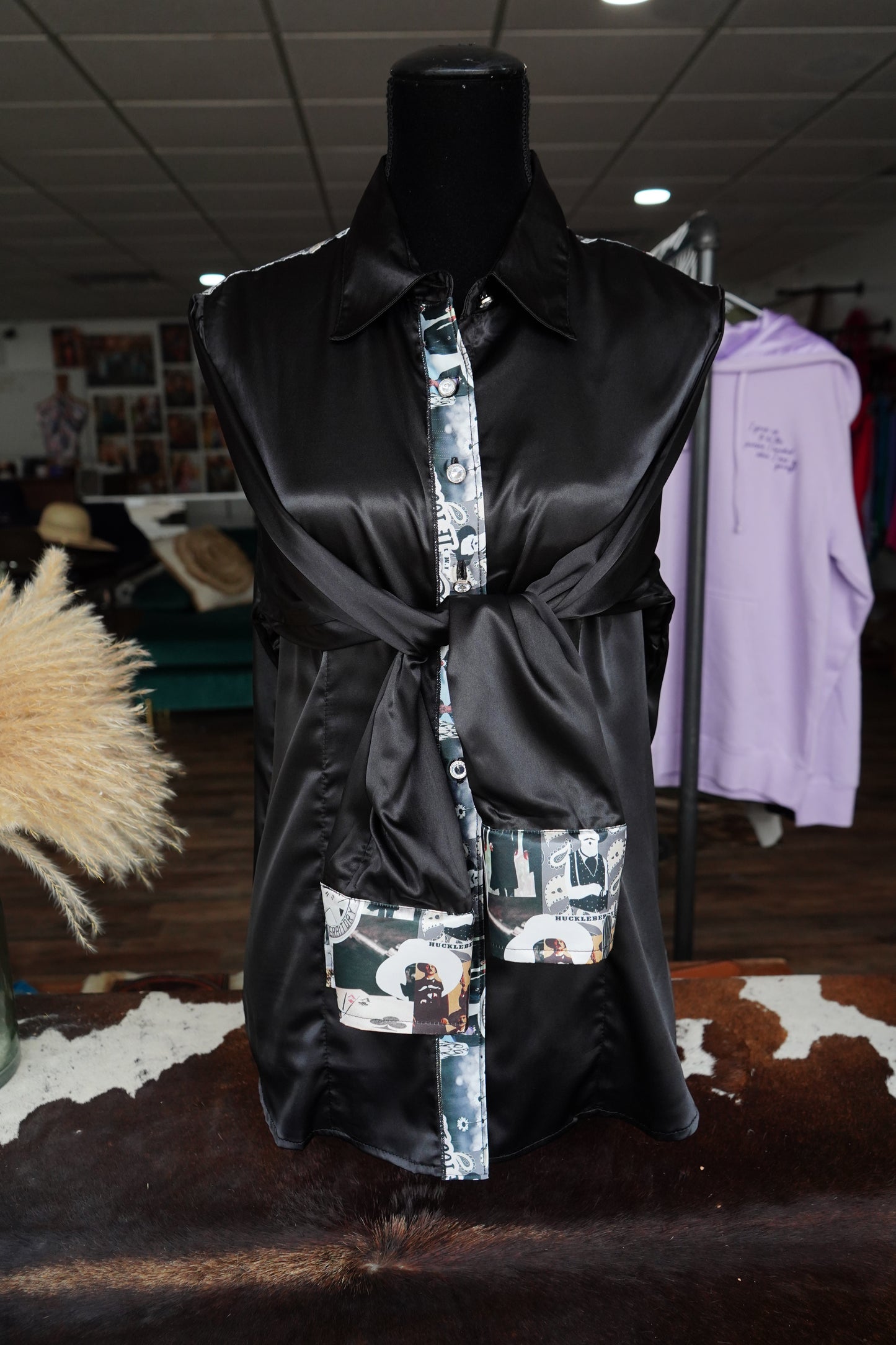2XL - Tombstone on Black Button Down
