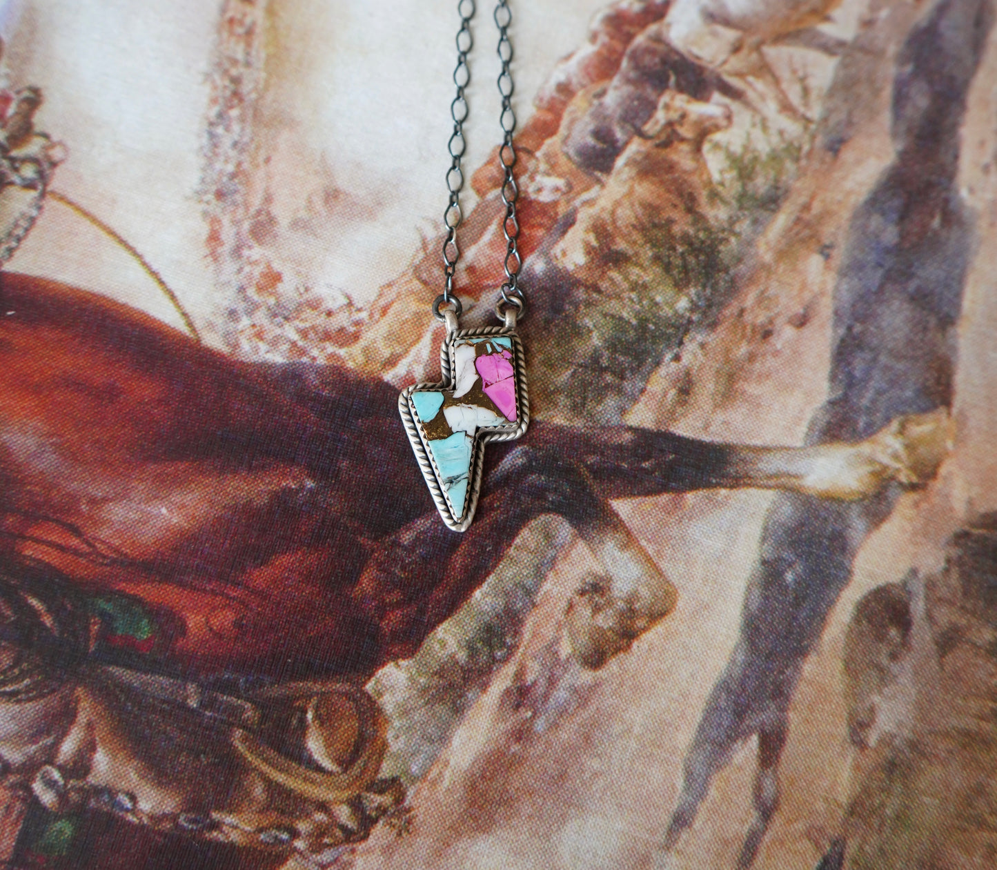 Turquoise Lightening Bolt Necklaces