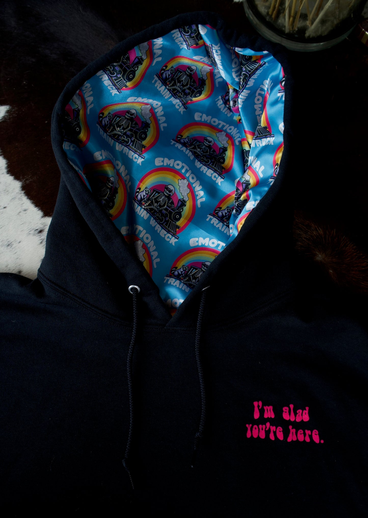 Glad You’re Here Satin Lined Hoodies