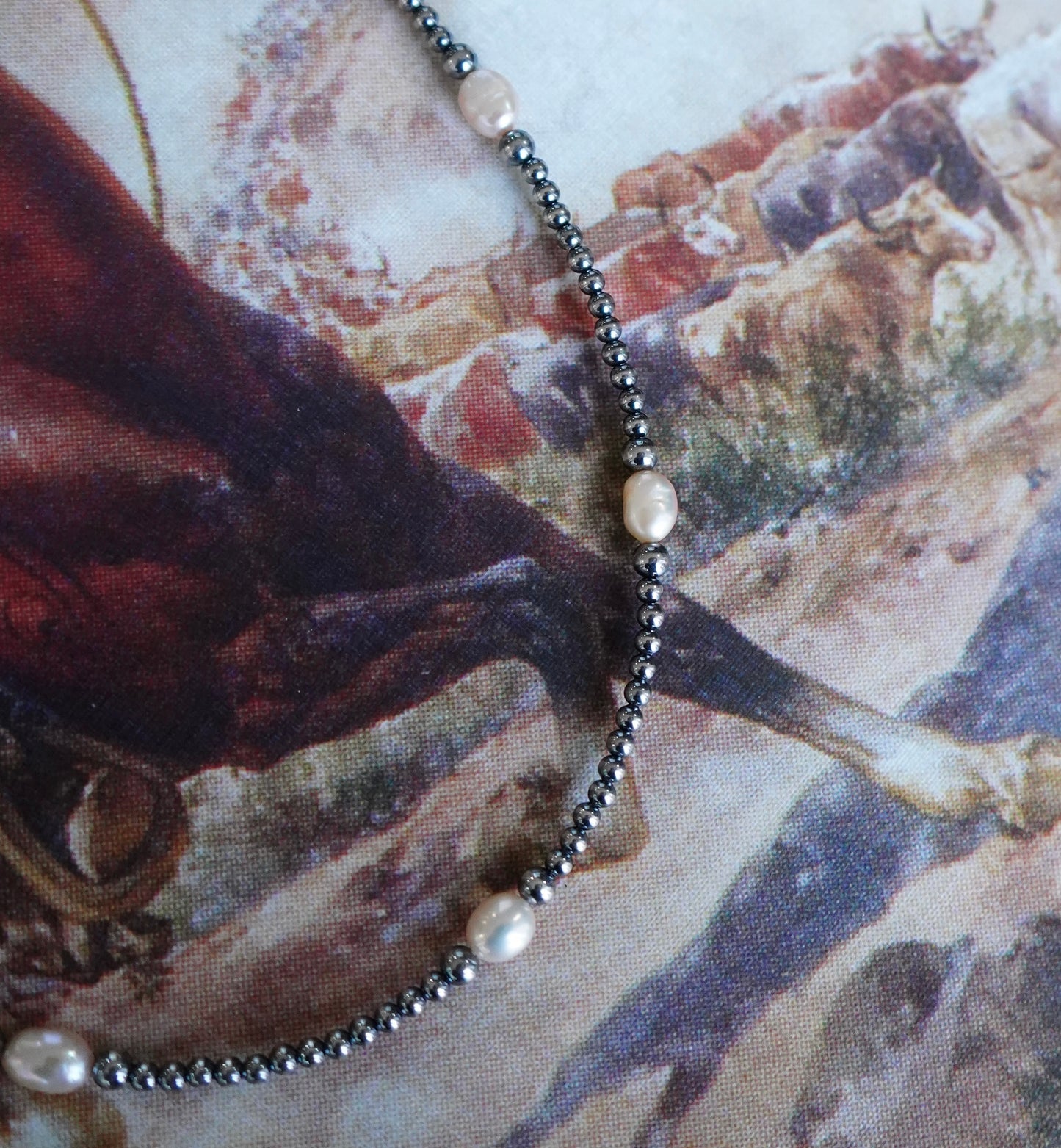 Sterling Silver Pearls & MOP Necklace