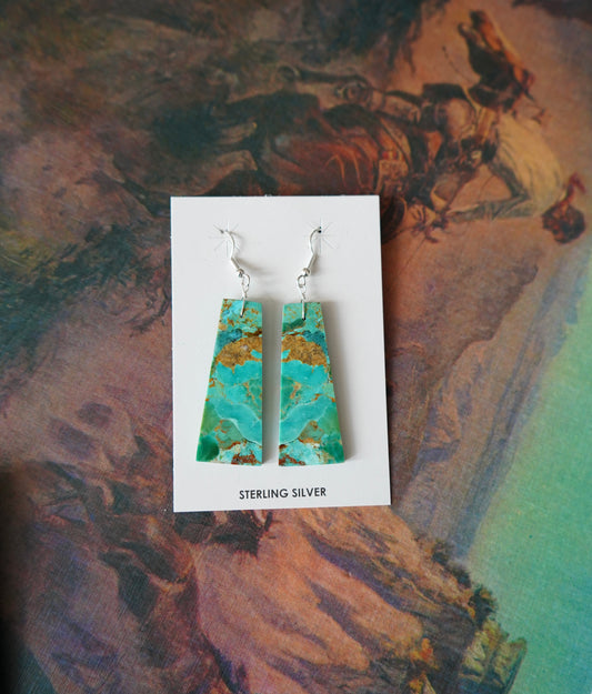 Jameson Pete Turquoise Slab Fish Hook Earrings