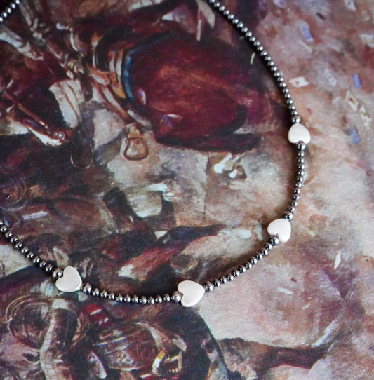 Sterling Silver Pearls w/ Freshwater Pearl Hearts