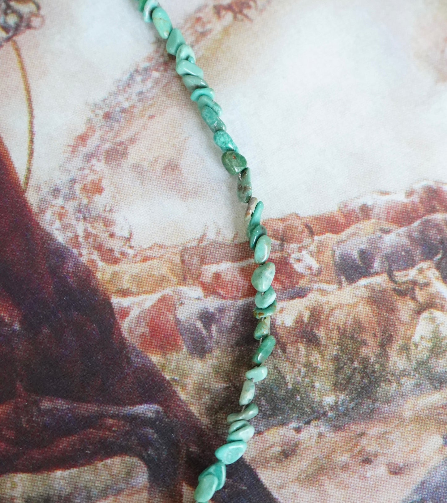 Dainty Turquoise Chip Necklace - 14”