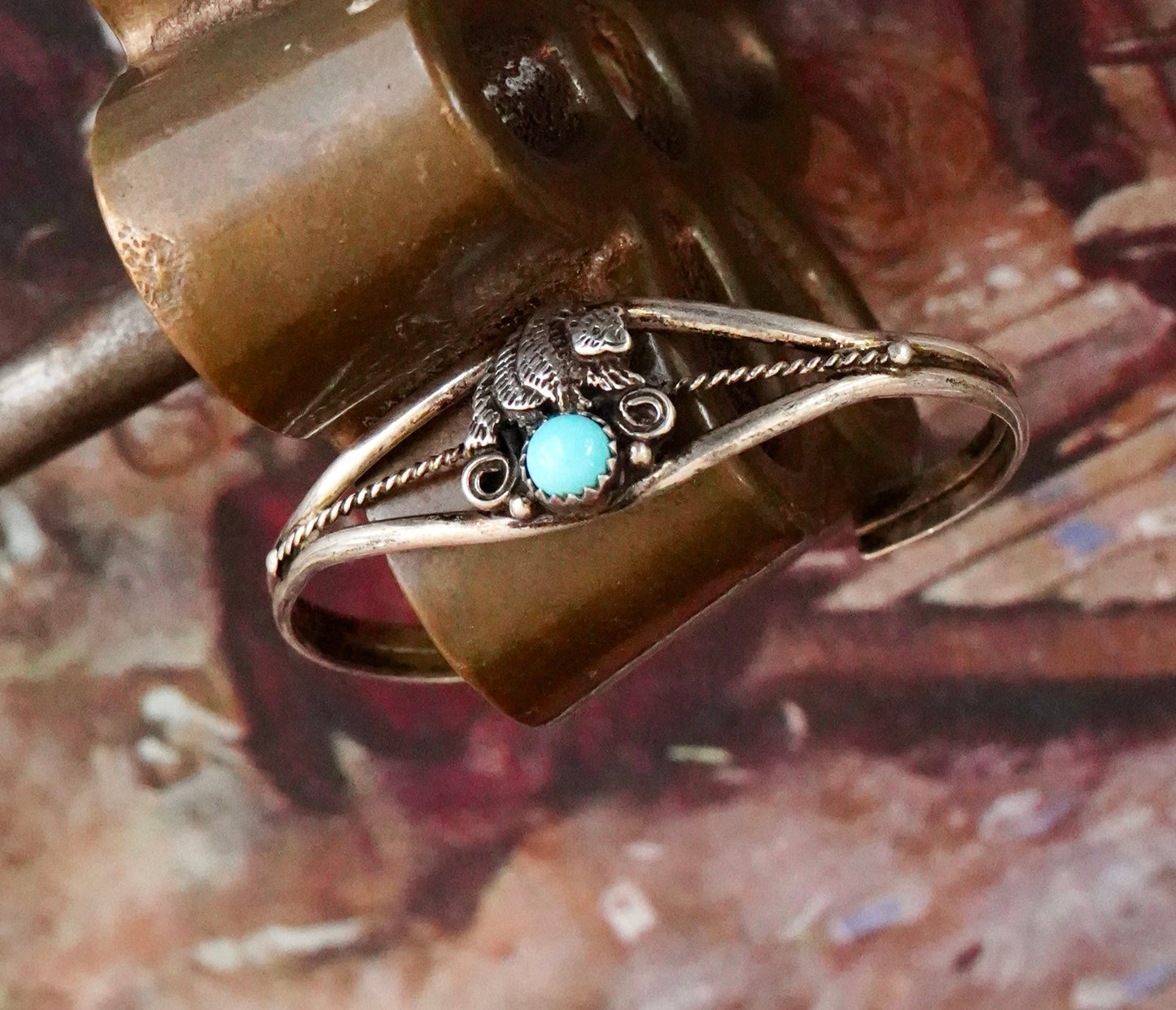 Vintage Turquoise Bear Cuff