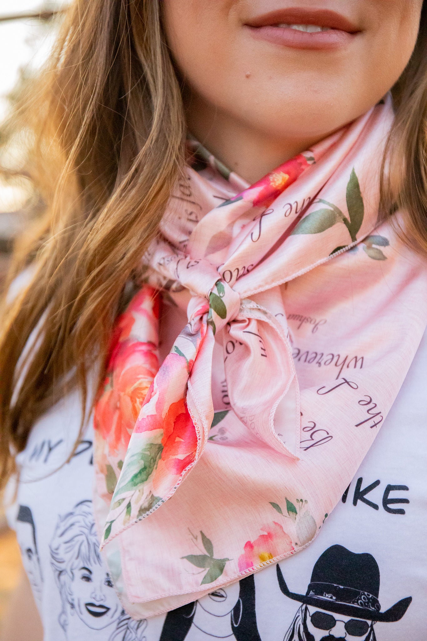 Light Pink Roses and Bible Verses Wild Rag