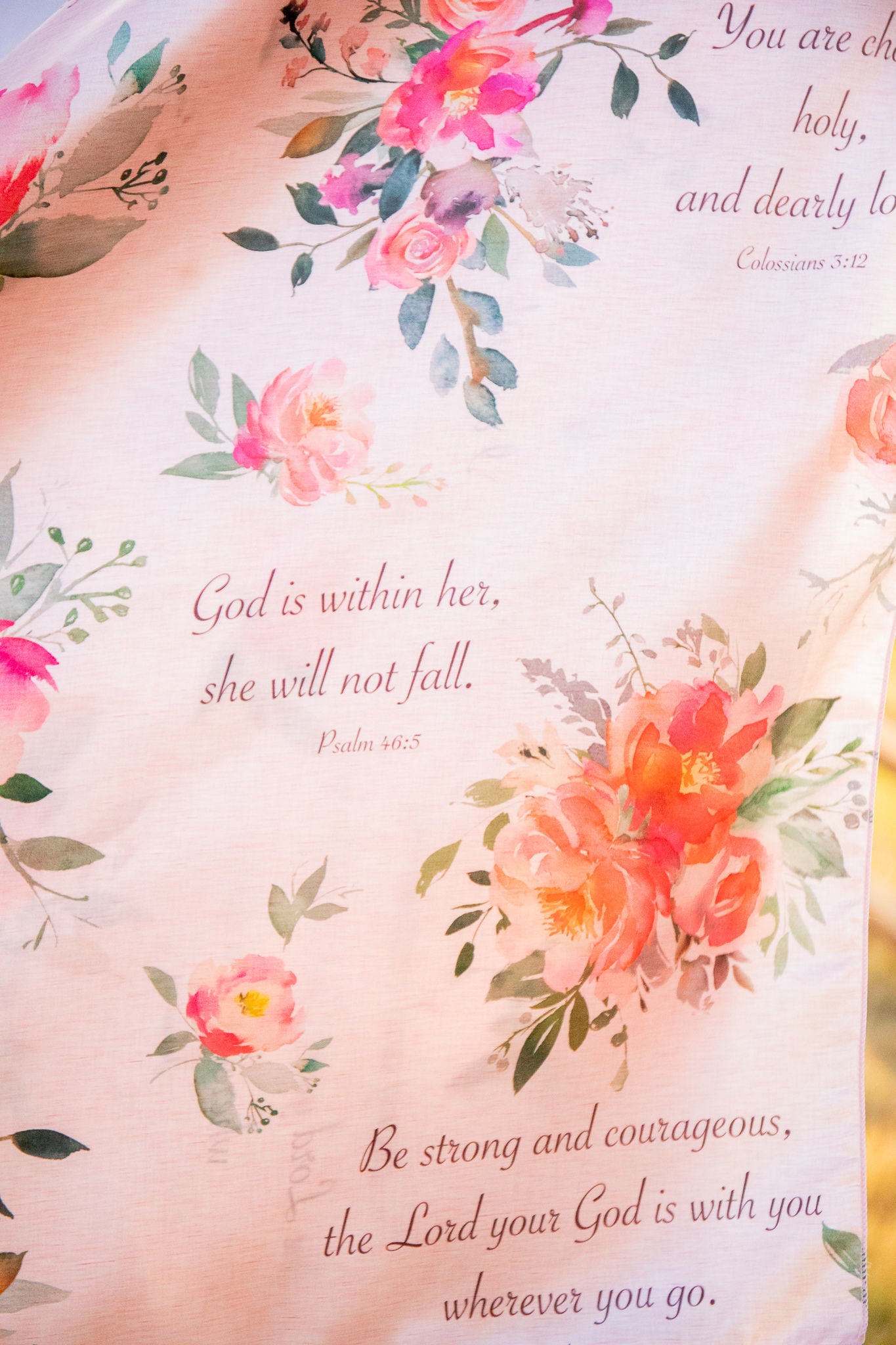 Light Pink Roses and Bible Verses Wild Rag