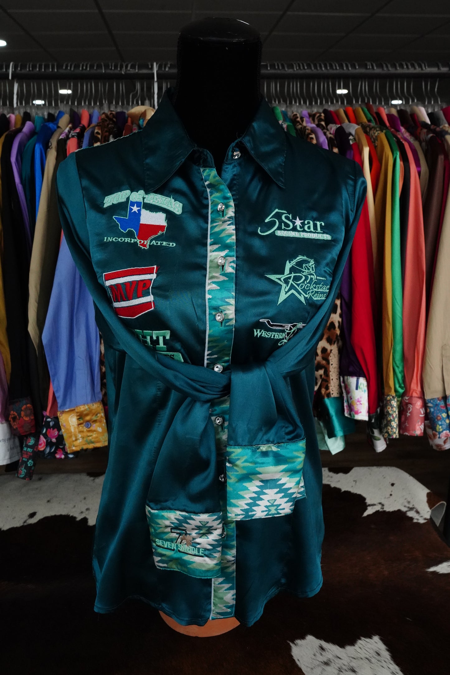 PRELOVED - Sponsored Rider Embroidered Button Downs