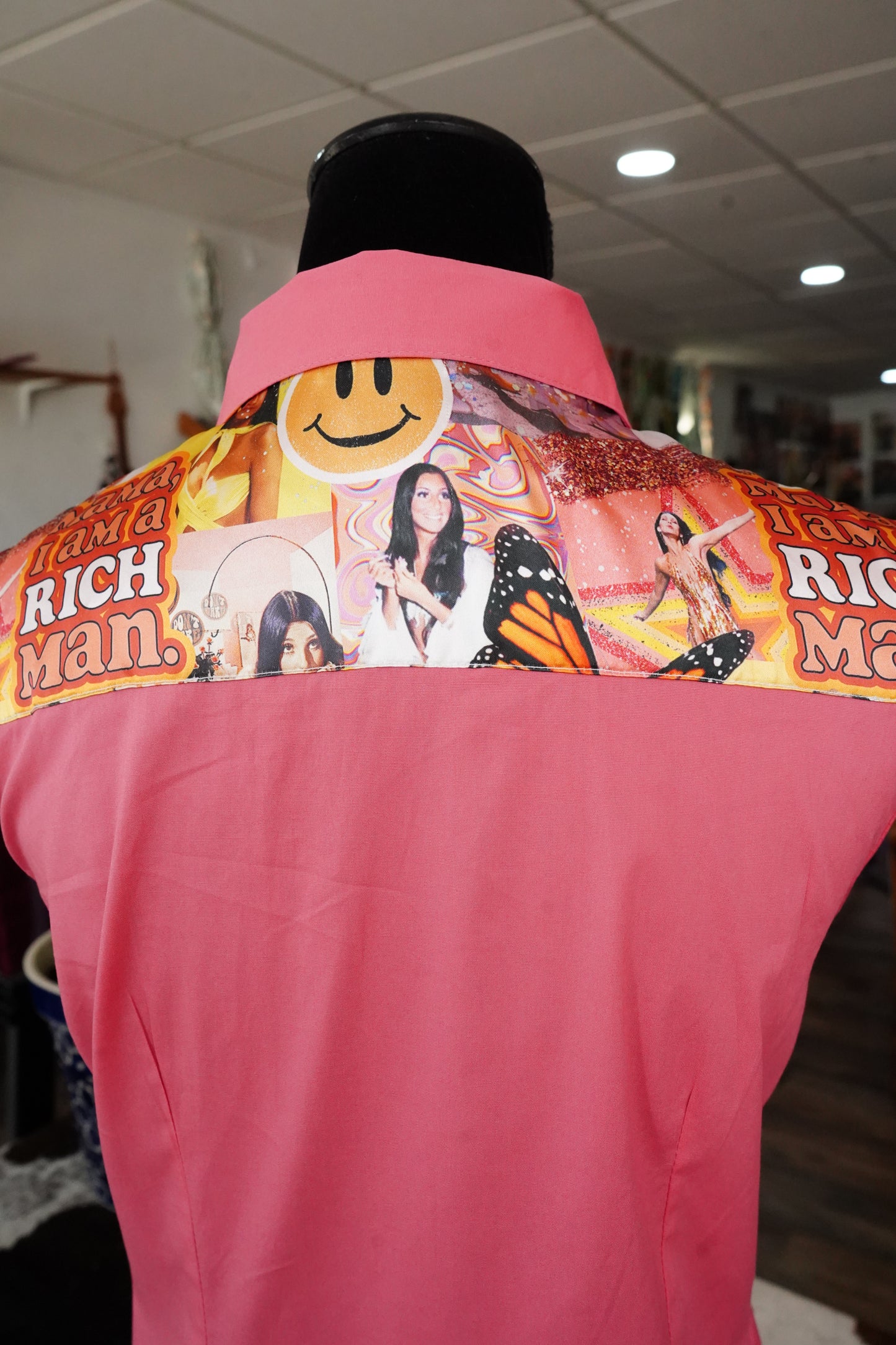L - Richman on Hot Coral Cotton Button Down