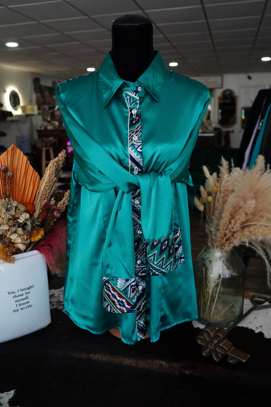 3XL - Emerald w/ Emerald Tribal Aztec