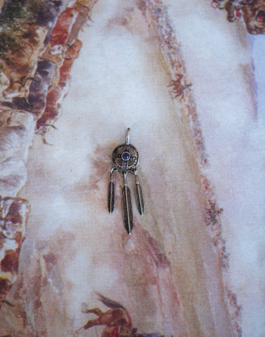 Vintage Amethyst w/ Dangly Feathers Pendant