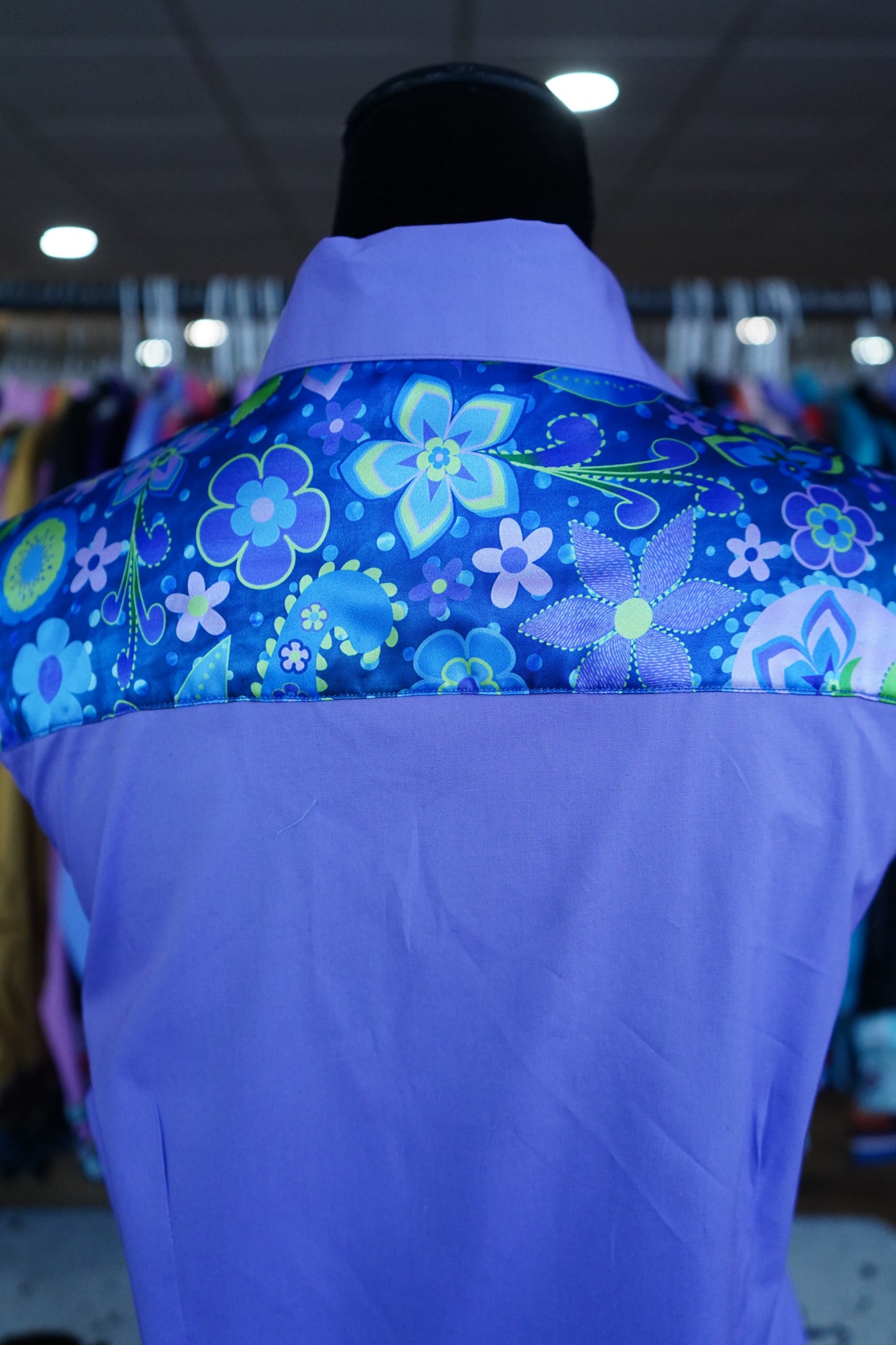 XL - Mystery Man Paisley on Lavender Cotton Button Down