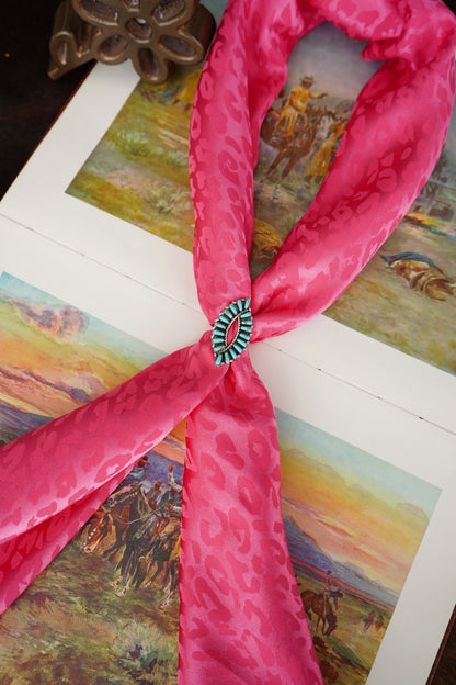Hot Pink Cheetah Jacquard Wild Rag