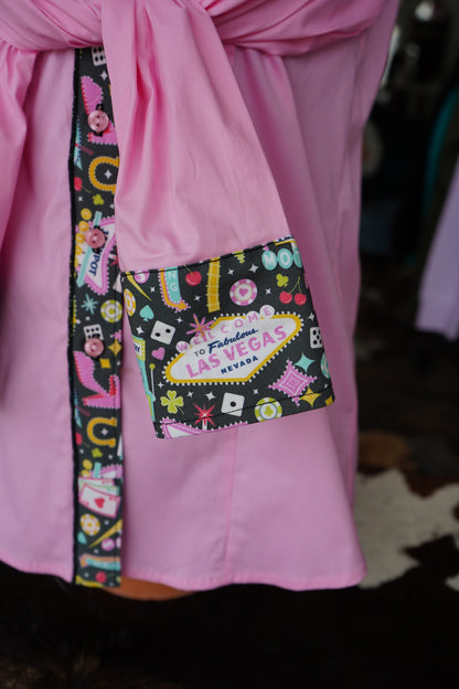 XL - Pink Vegas on Light Pink Cotton Button Down