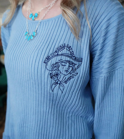 Cowgirls Cry Cropped Sweater