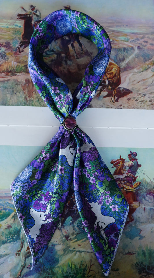 Black, Turquoise & Blue Cactus Wild Rag