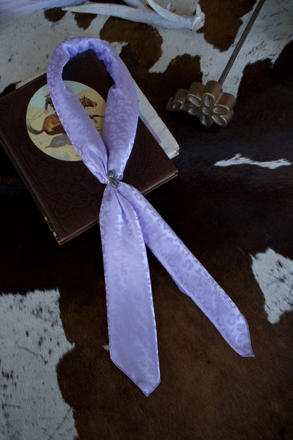 Lavender Jacquard Cheetah Double Sided Wild Rag