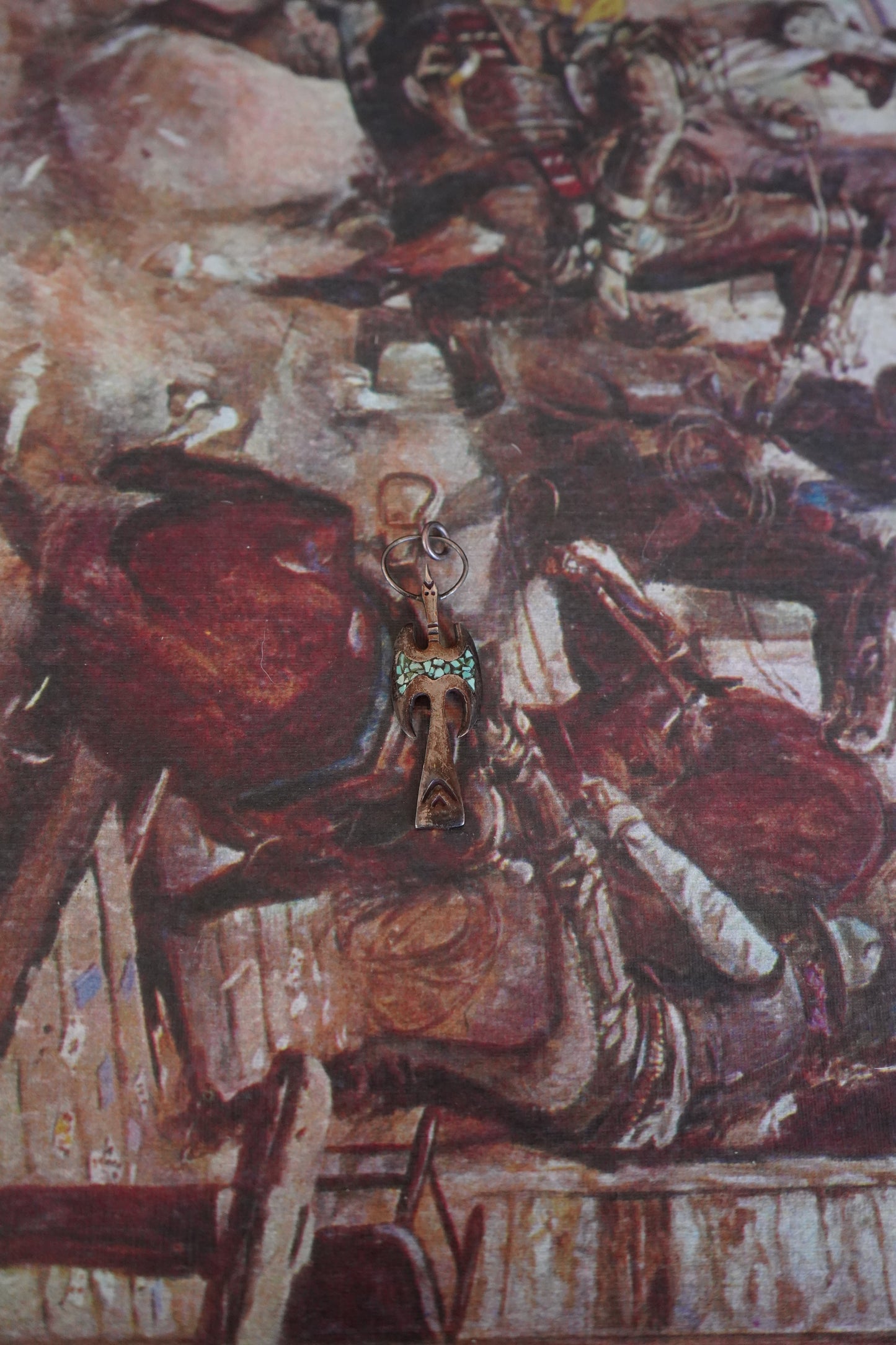 Vintage Peyote Bird w/ Crushed Inlay Turquoise Pendant