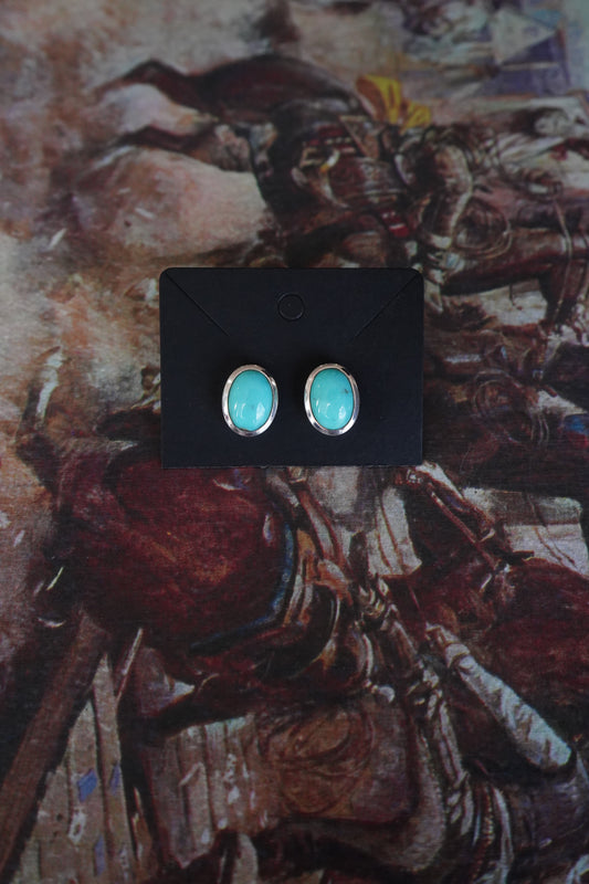 Oval Turquoise Stud Earrings