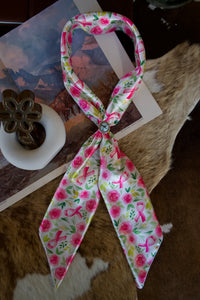 Pink Ribbons & Flowers Wild Rag