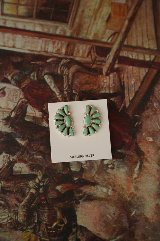 Alicia Wilson Turquoise Half Cluster Stud Earrings