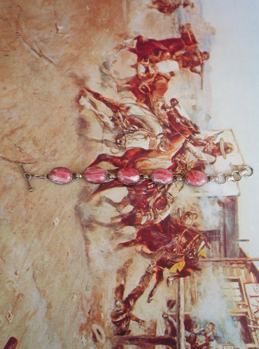 Vintage Pink Rhodochrosite Bracelet