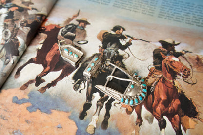 Vintage 1910’s Turquoise Zuni Belt Buckle Set