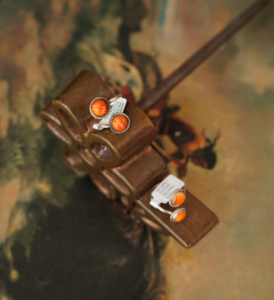 Esther White Orange Spiny Rings - Adj