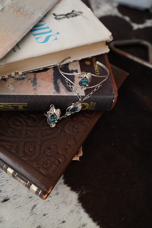 Vintage Abalone Lariat Bracelet - Sz 6