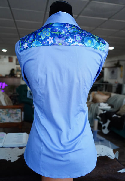 M - Mystery Van Floral on Lilac Cotton Button Down