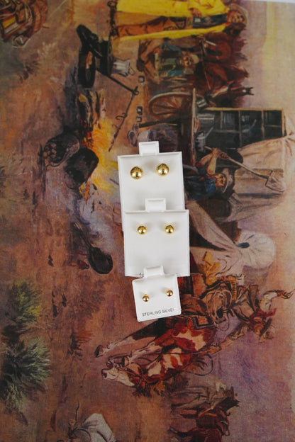 Gold Pearl Stud Earrings