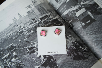 Square Turquoise Stud Earrings